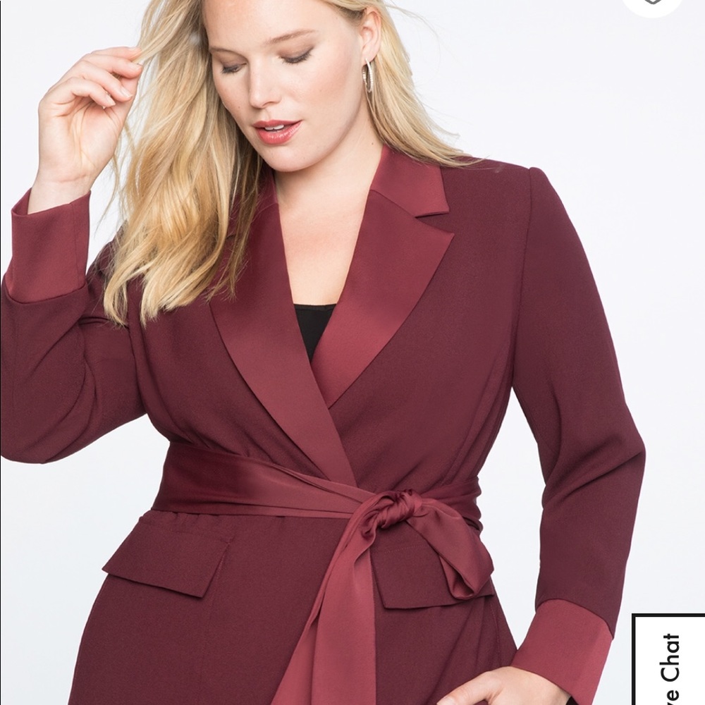 Eloquii Burgundy Robe blazer